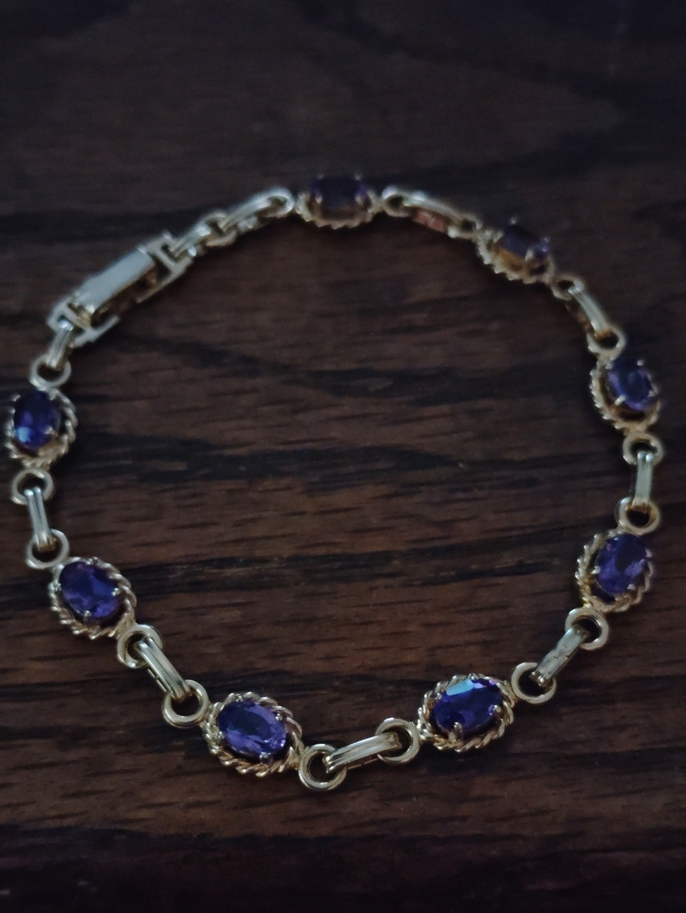 Wre W.E. richards 6" 14k Gold Filled Amethyst Bracelet